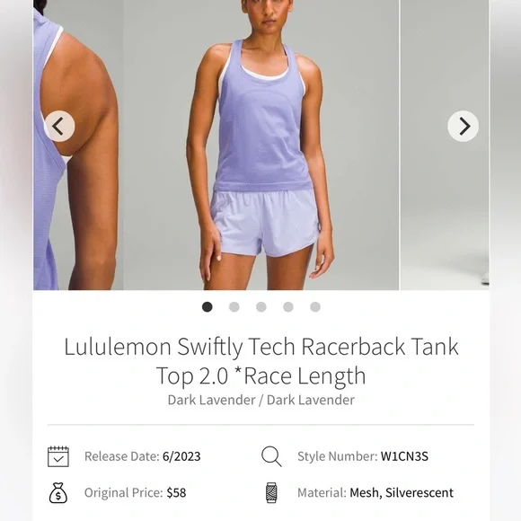 Lululemon Swiftly Tech Racerback Tank Top 2.0 *Race Length - Picture 2 of 6
